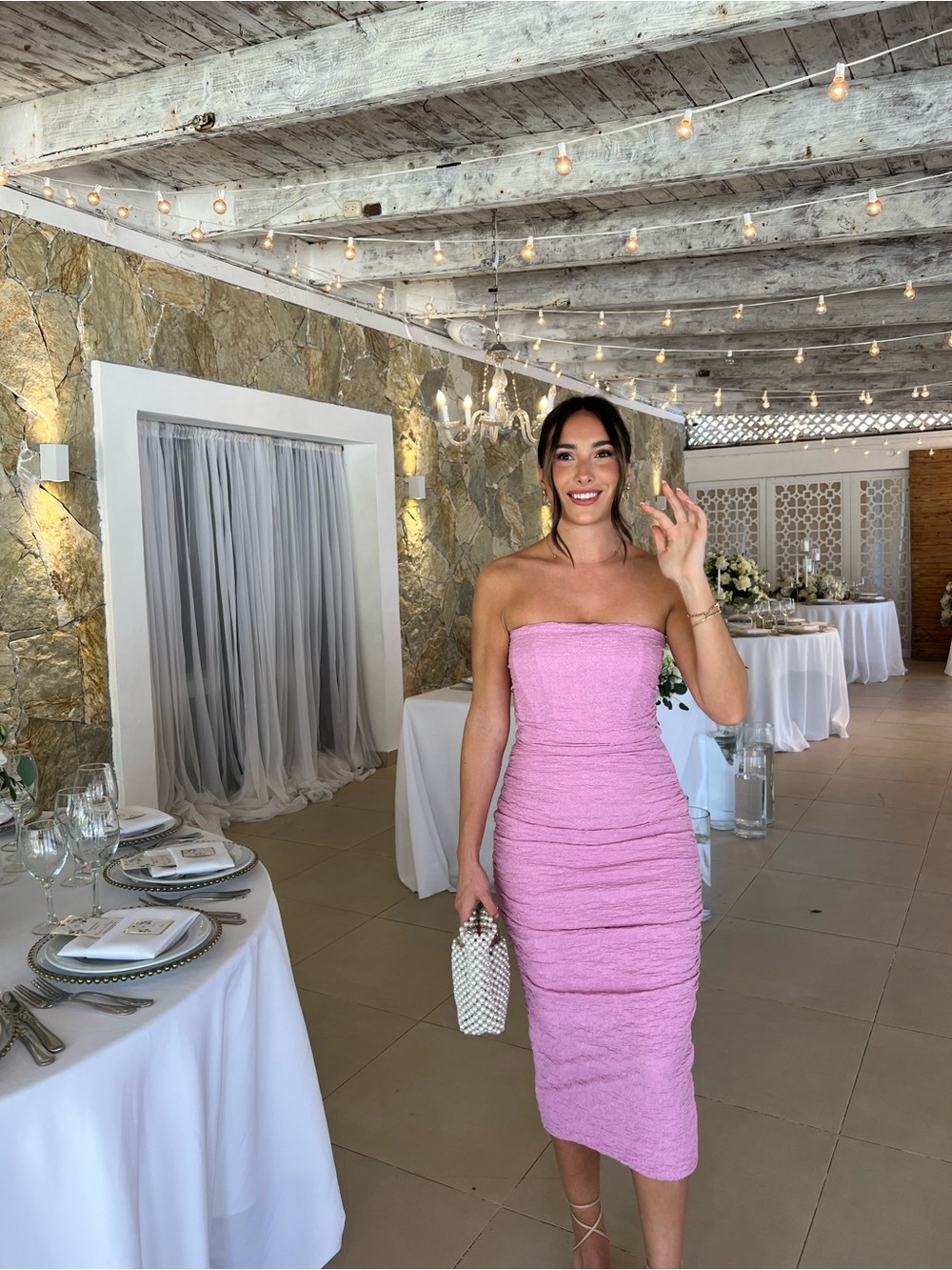 House of CB strapless midi dress